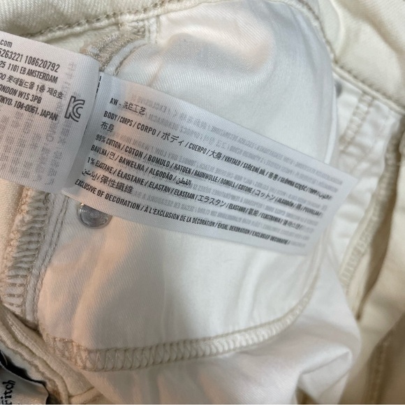 Abercrombie & Fitch ‘90s straight ultra high rise cream ivory Sz 26 2 raw hem - Picture 11 of 11